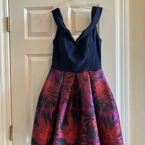 Morgan & Co. Navy and Pink Floral Women’s Dress, size 2
